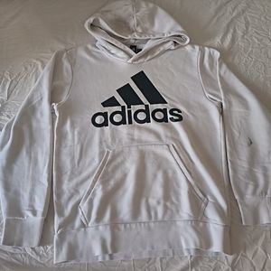 Adidas Women's Essentials Logo Fleece Hoodie, Size S, White/Black